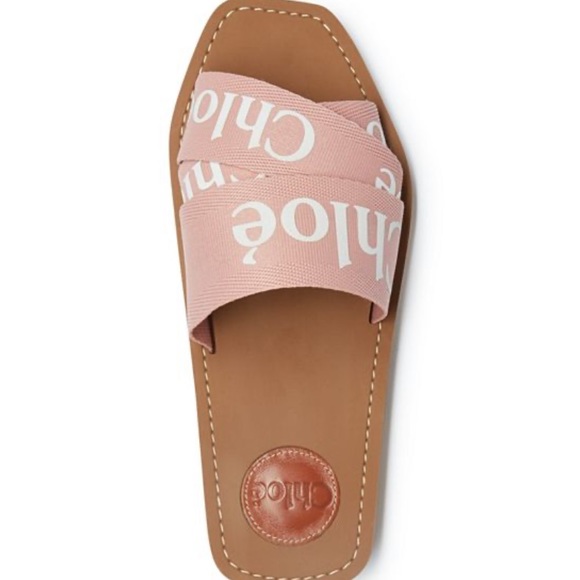 ❌ SOLD ❌ Chloé Woody Ribbon Logo Sandals Pink - Picture 11 of 12